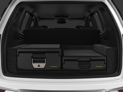 4x4 aluminium roller drawer system mixed height left full height fixed right mid height slide