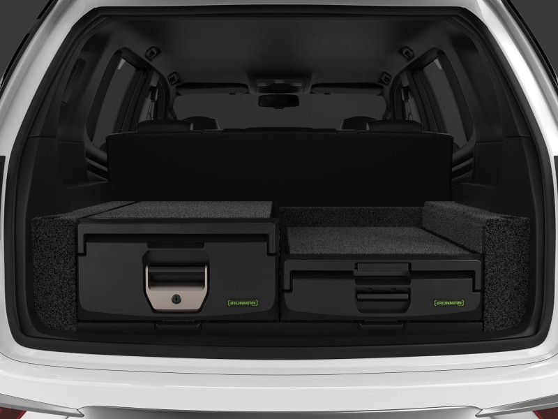 4x4 aluminium roller drawer system mixed height left full height fixed right mid height slide